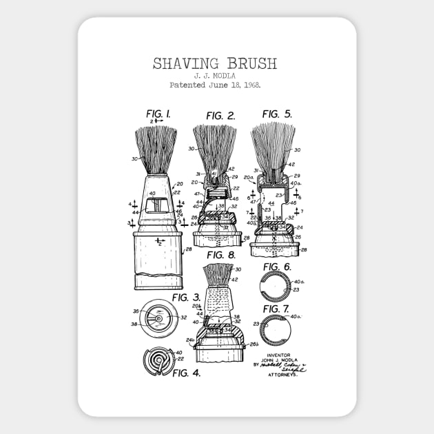 SHAVING BRUSH patent Sticker by Dennson Creative